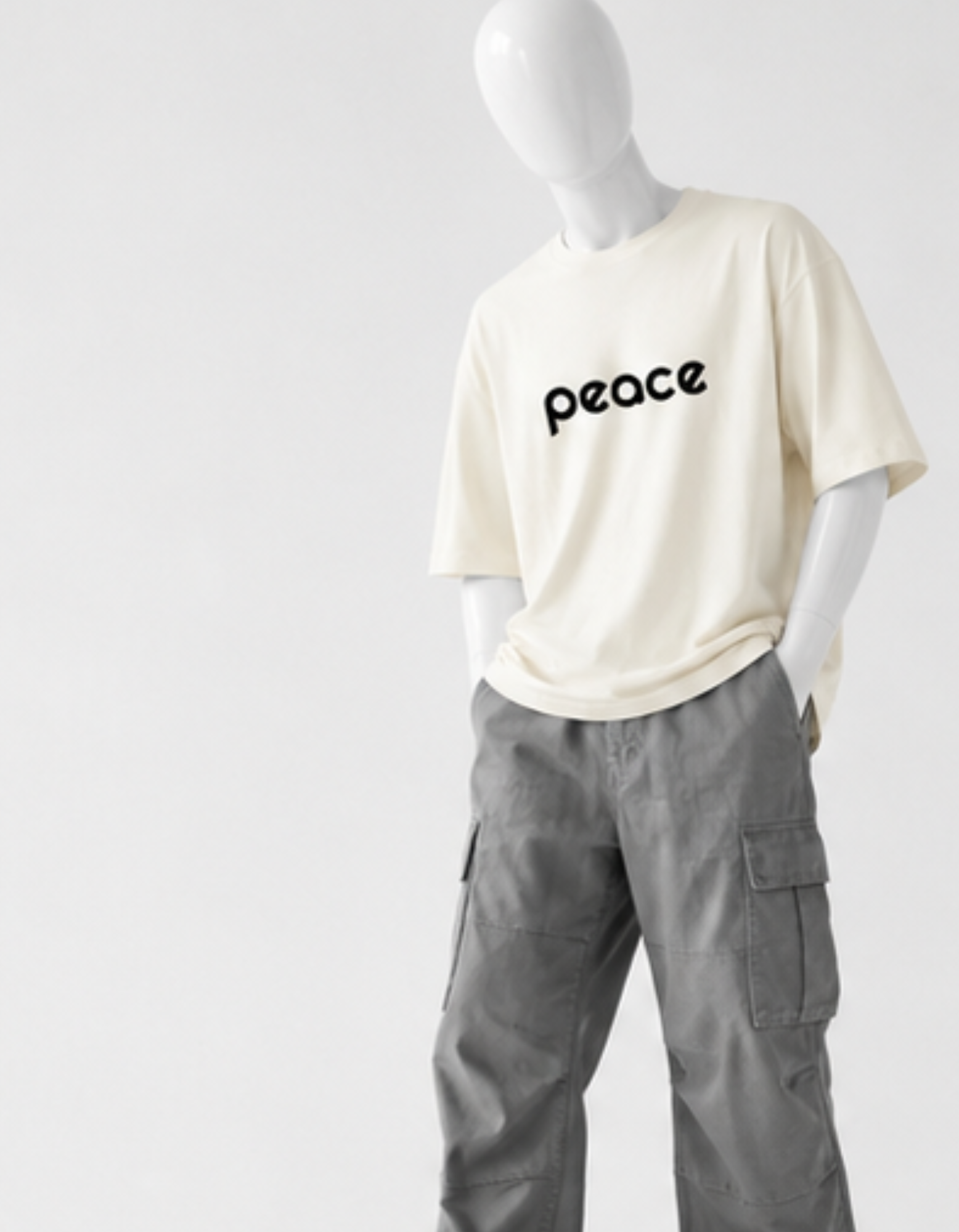 PEACE CRAZYFUSS OVERSIZED COTTON T SHIRT UNISEX