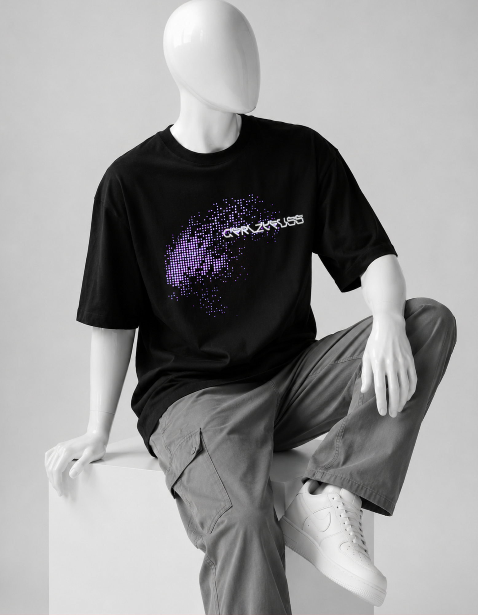 CRAZYFUSS SIMPLES  Glitch-inspired pixel graphic