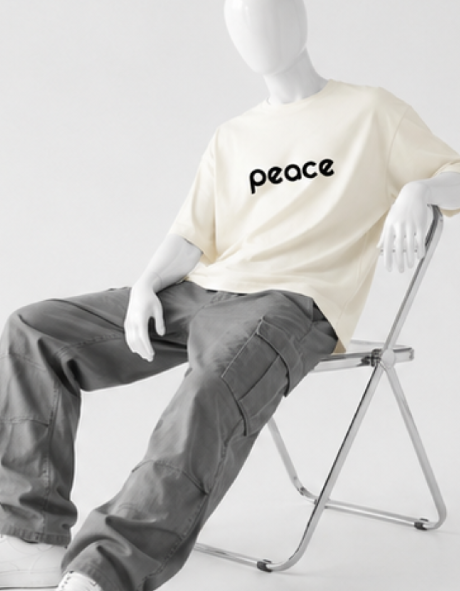 PEACE CRAZYFUSS OVERSIZED COTTON T SHIRT UNISEX