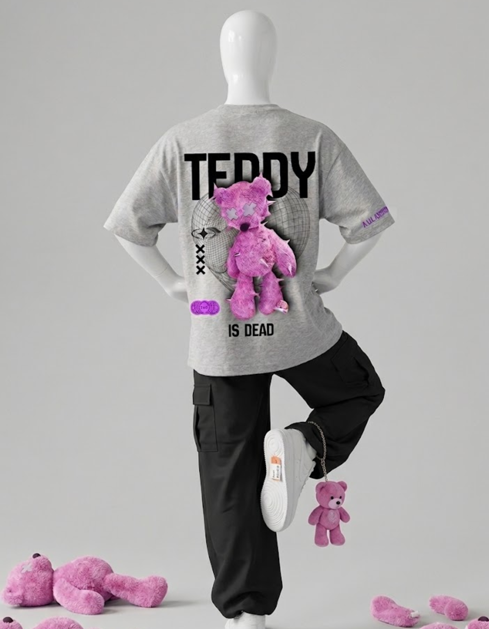 TEDDY IS DEAD CRAZYFUSS COTTON OVERSIZED T SHIRT MEN — alternate view