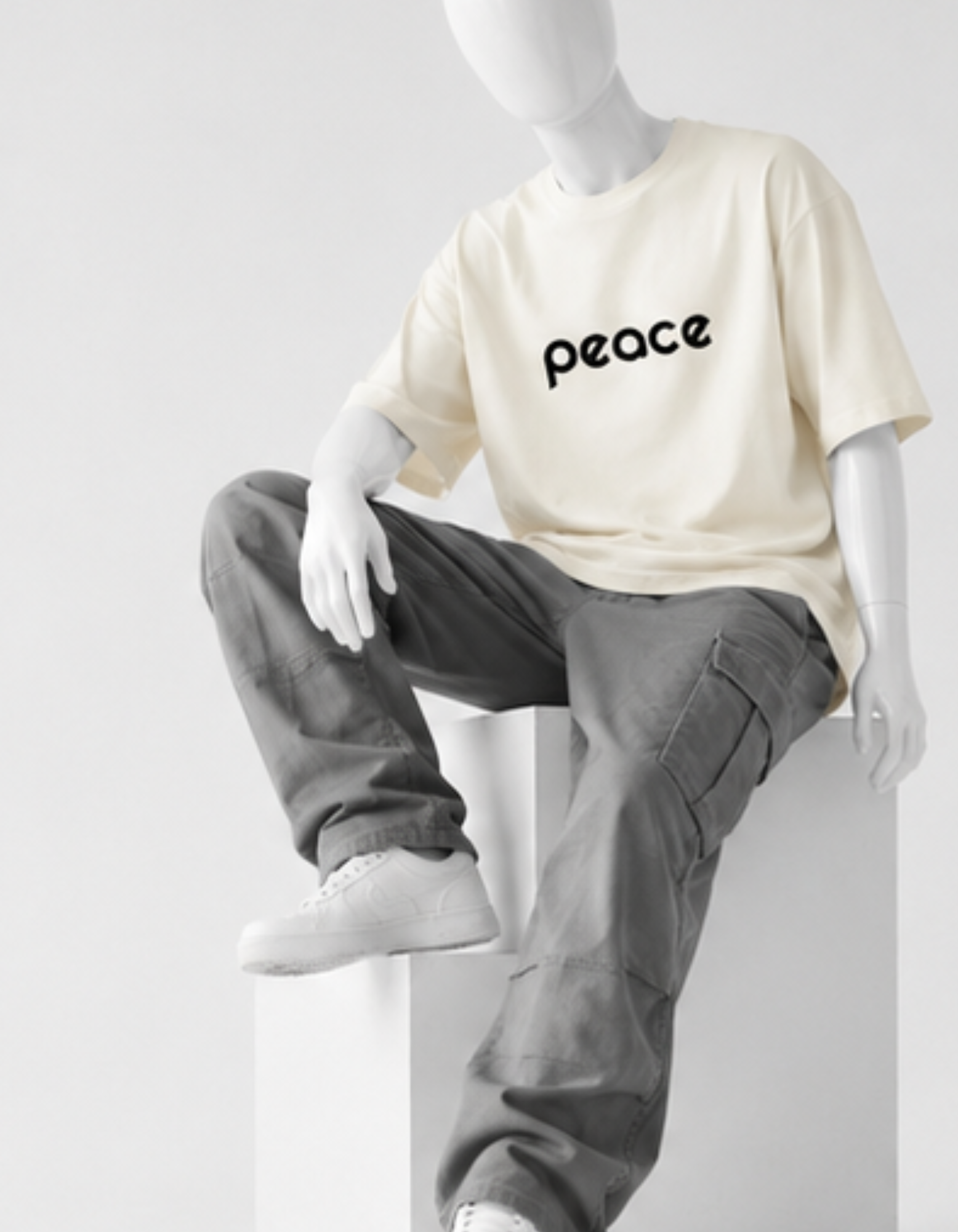 PEACE CRAZYFUSS OVERSIZED COTTON T SHIRT UNISEX