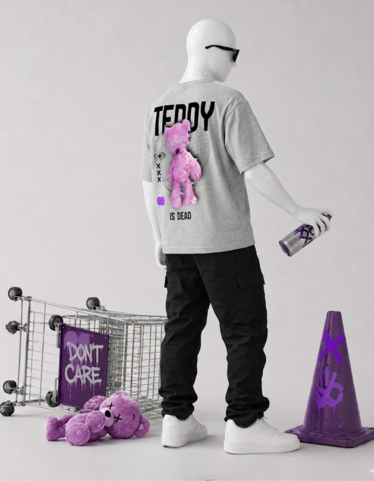 TEDDY IS DEAD CRAZYFUSS COTTON OVERSIZED T SHIRT MEN