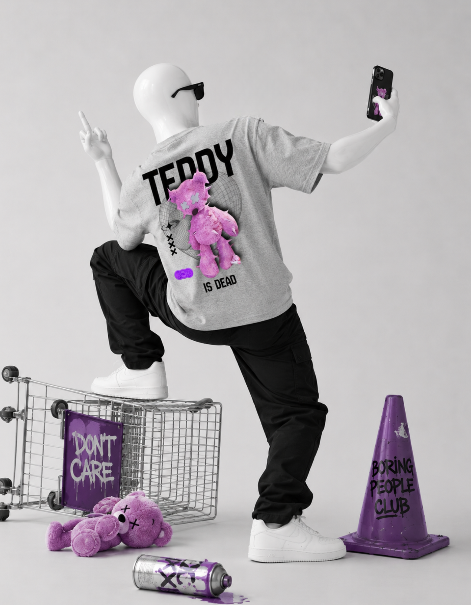 TEDDY IS DEAD CRAZYFUSS COTTON OVERSIZED T SHIRT MEN