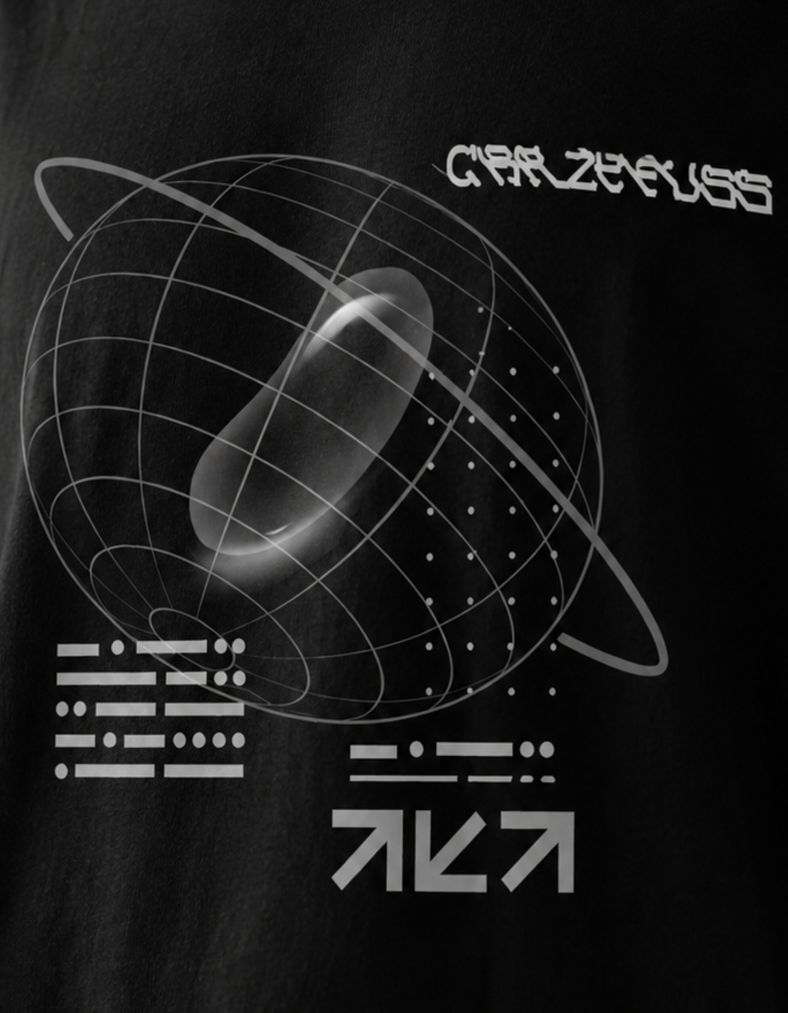 Clean monochrome cyber aesthetic CRAZYFUSS COTTON OVERSIZED T-SHIRT