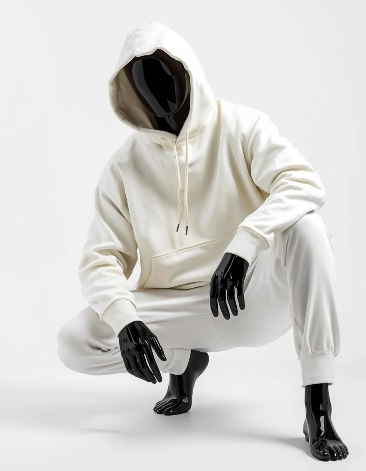 CRAZY FUSS Off-white Men Print Oversized Cotton Hoodie — alternate view