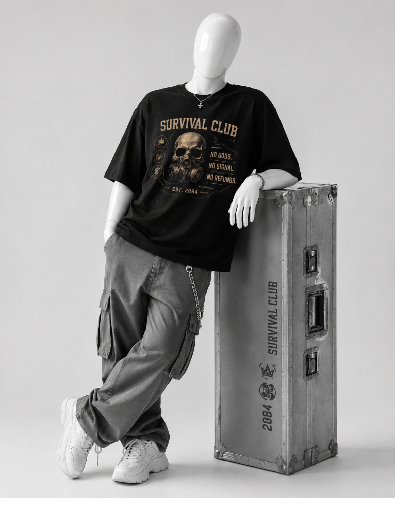 SURVIVAL CLUB CRAZZYFUSS OVERSIZED  COTTON T-SHIRT
