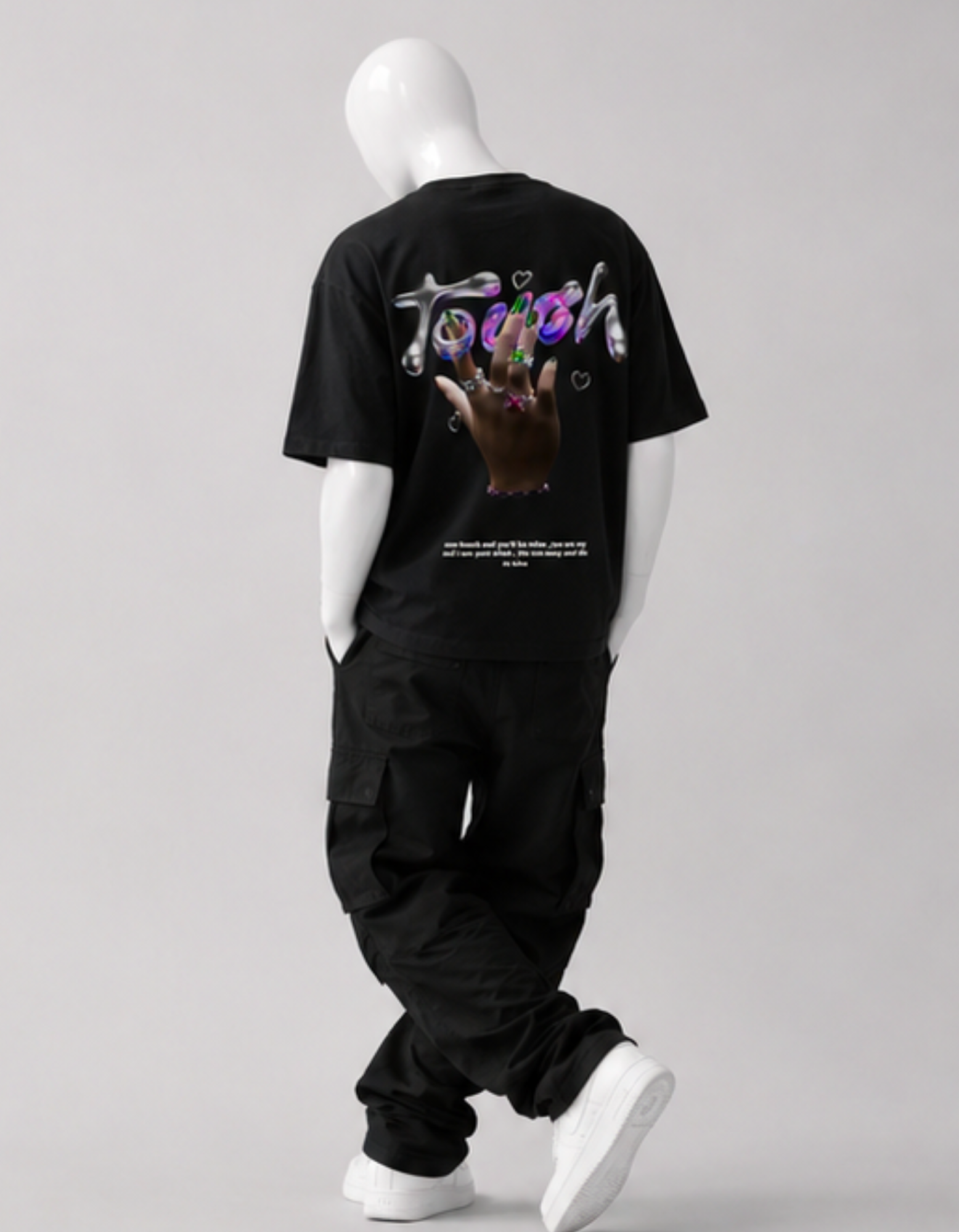 touch crazyfuss graphic t shirt oversized men